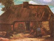 Vincent Van Gogh Cottage with Peasant Woman Digging (nn04) china oil painting artist